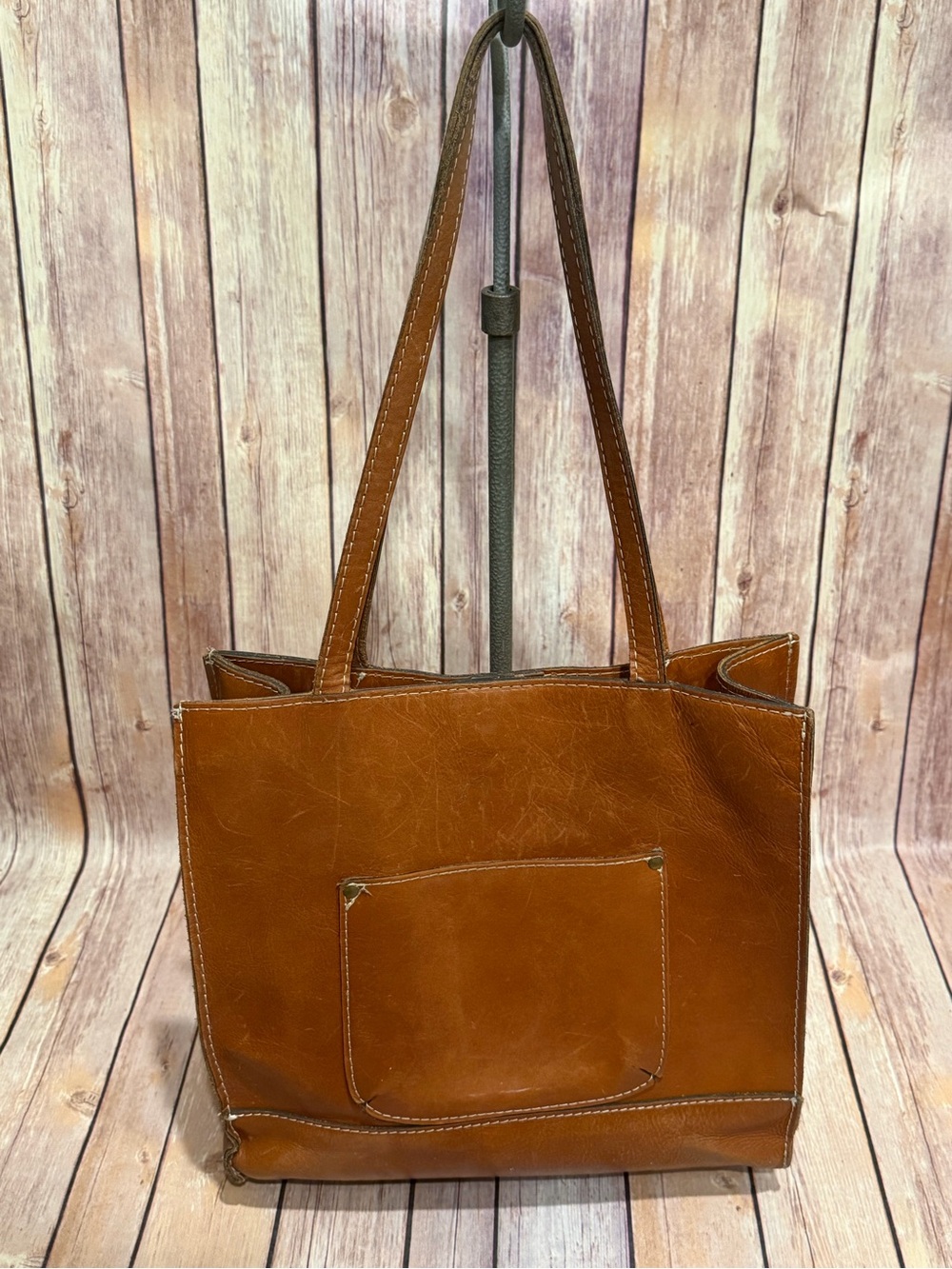 Patricia Nash - Classic Brown Leather Tote Bag - Picture 9 of 9